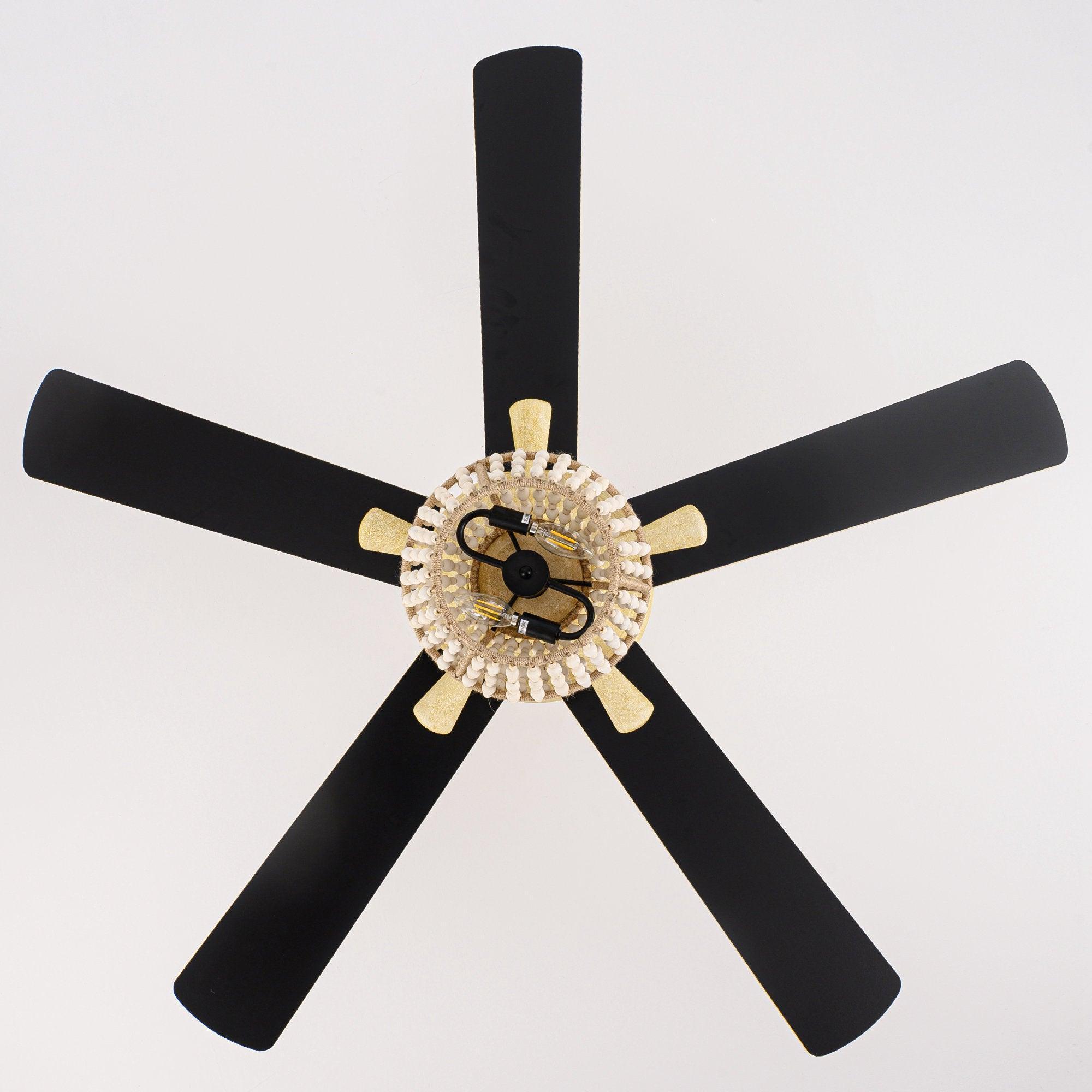 52" Pune Farmhouse Downrod Mount Reversible Ceiling Fan with Lighting and Remote Control - ParrotUncle