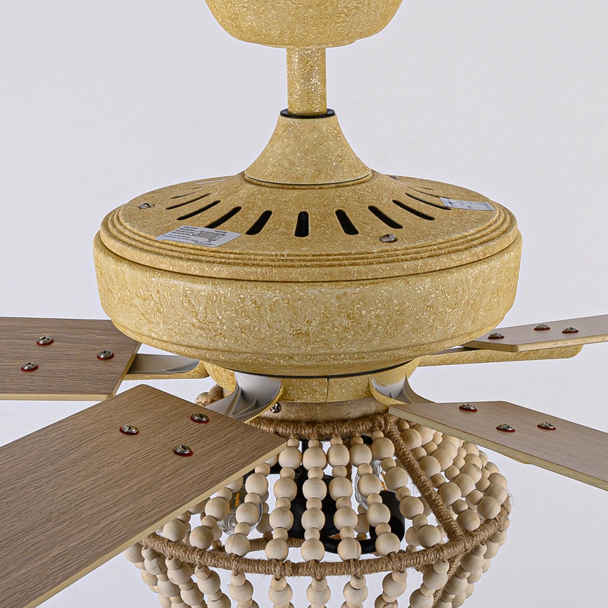 52" Pune Farmhouse Downrod Mount Reversible Ceiling Fan with Lighting and Remote Control - ParrotUncle