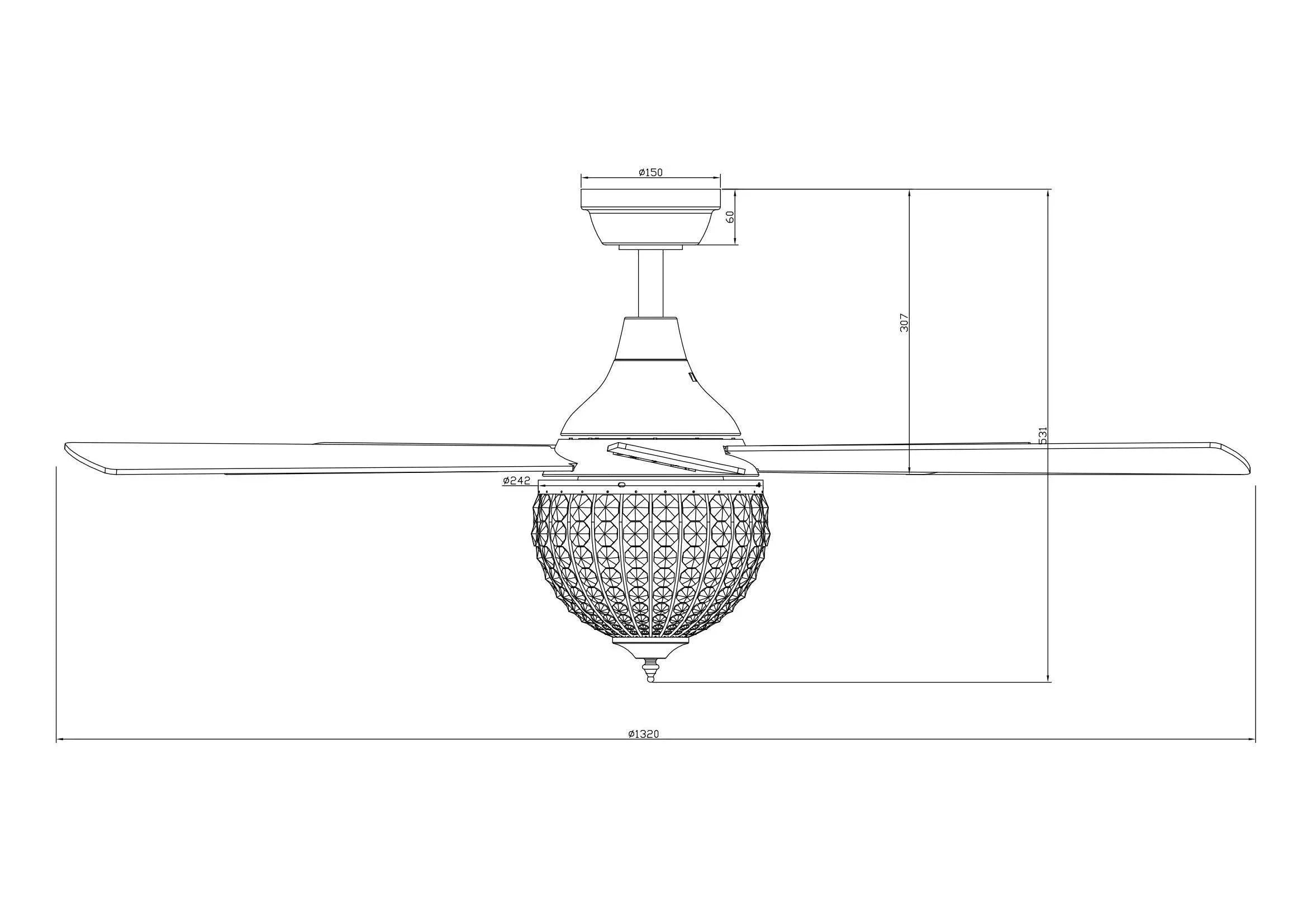 52" Varanasi Farmhouse Downrod Mount Ceiling Fan with Lighting and Remote Control - ParrotUncle