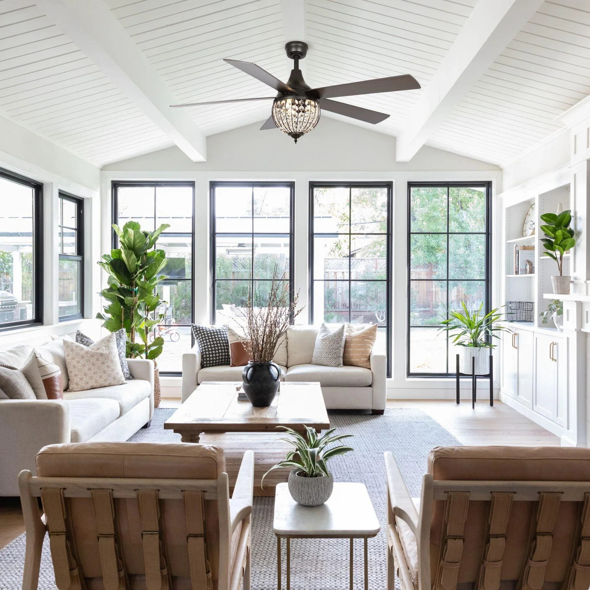 52" Varanasi Farmhouse Downrod Mount Ceiling Fan with Lighting and Remote Control - ParrotUncle