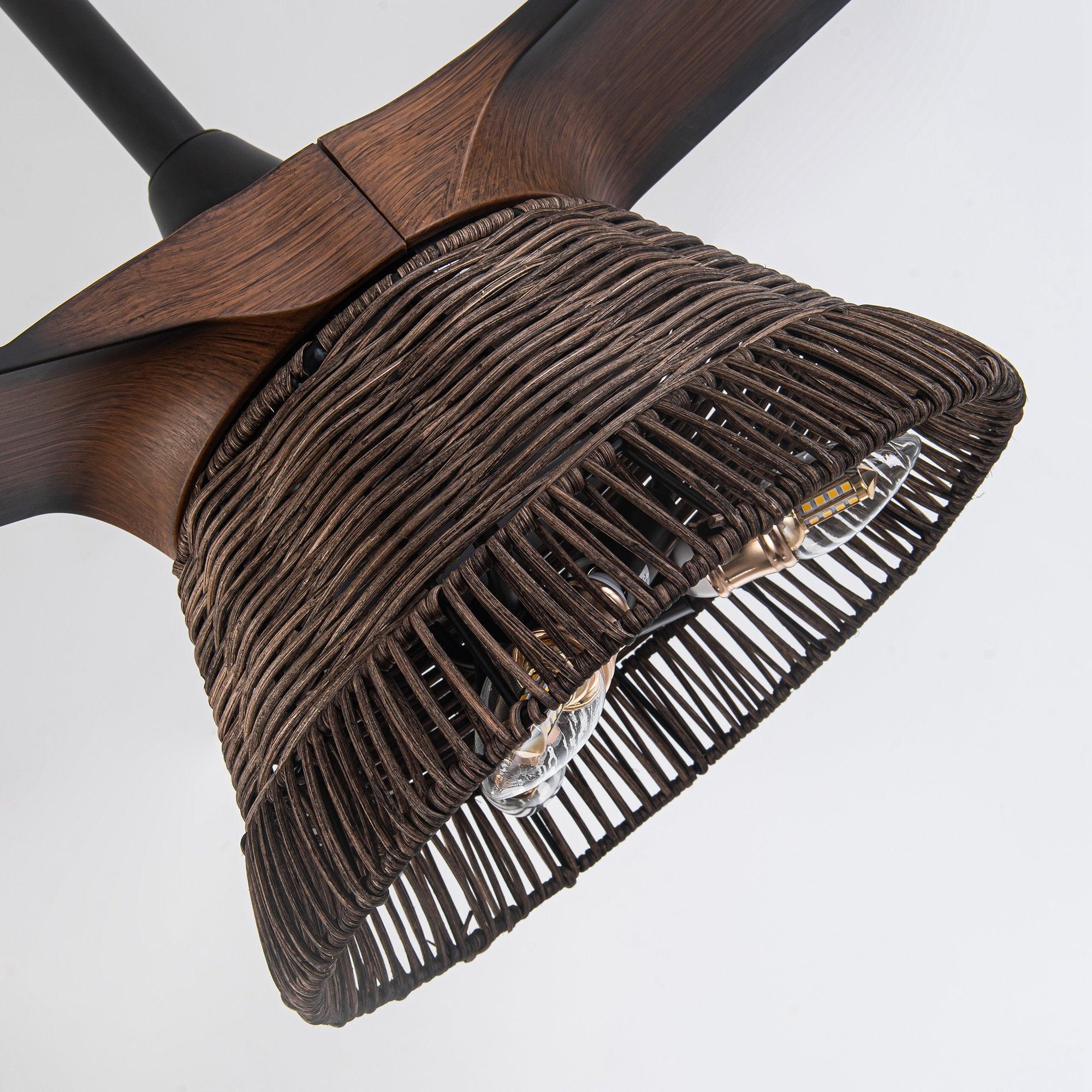 60" Farmhouse Downrod Mount Reversible Ceiling Fan with Lighting and Remote Control - ParrotUncle