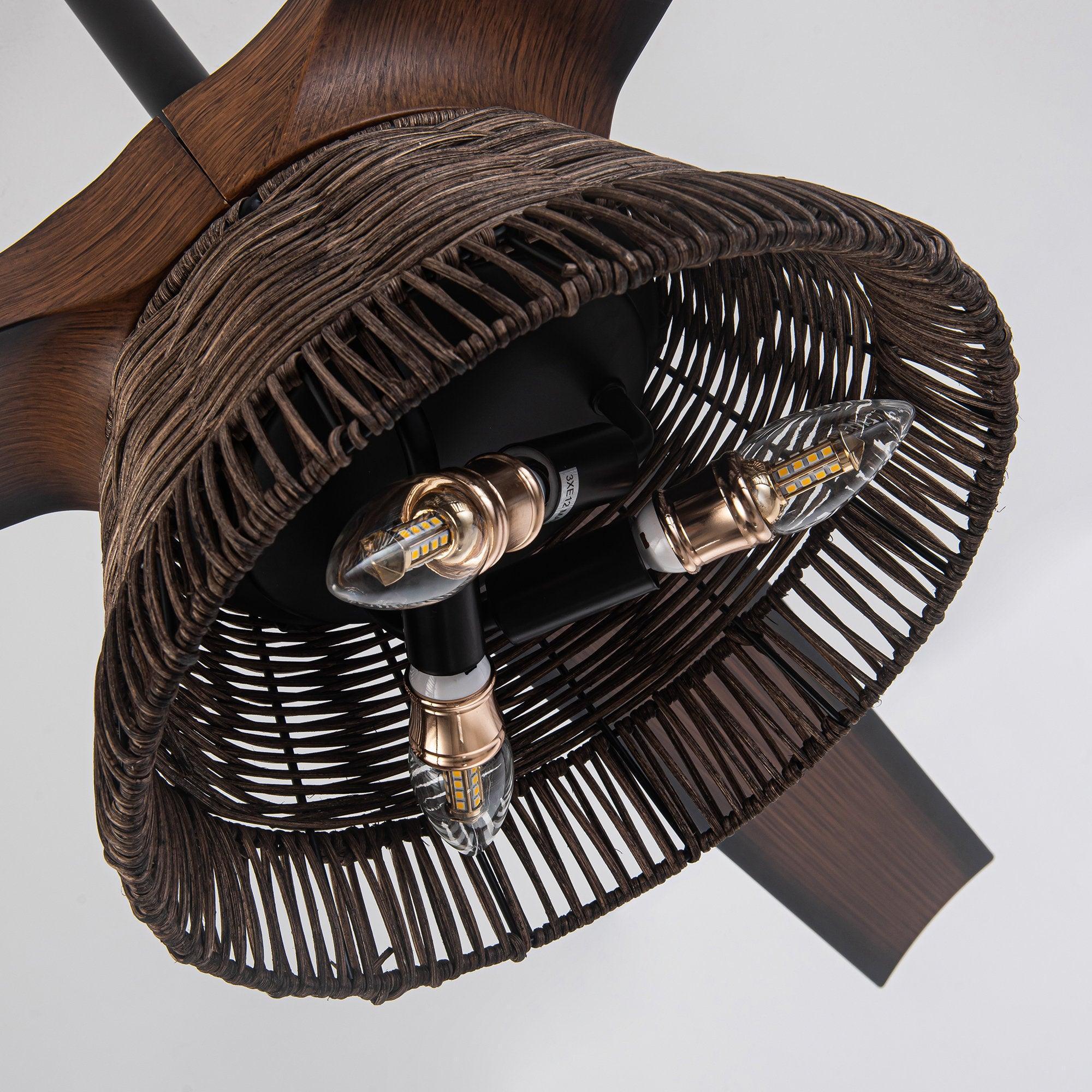 60" Farmhouse Downrod Mount Reversible Ceiling Fan with Lighting and Remote Control - ParrotUncle