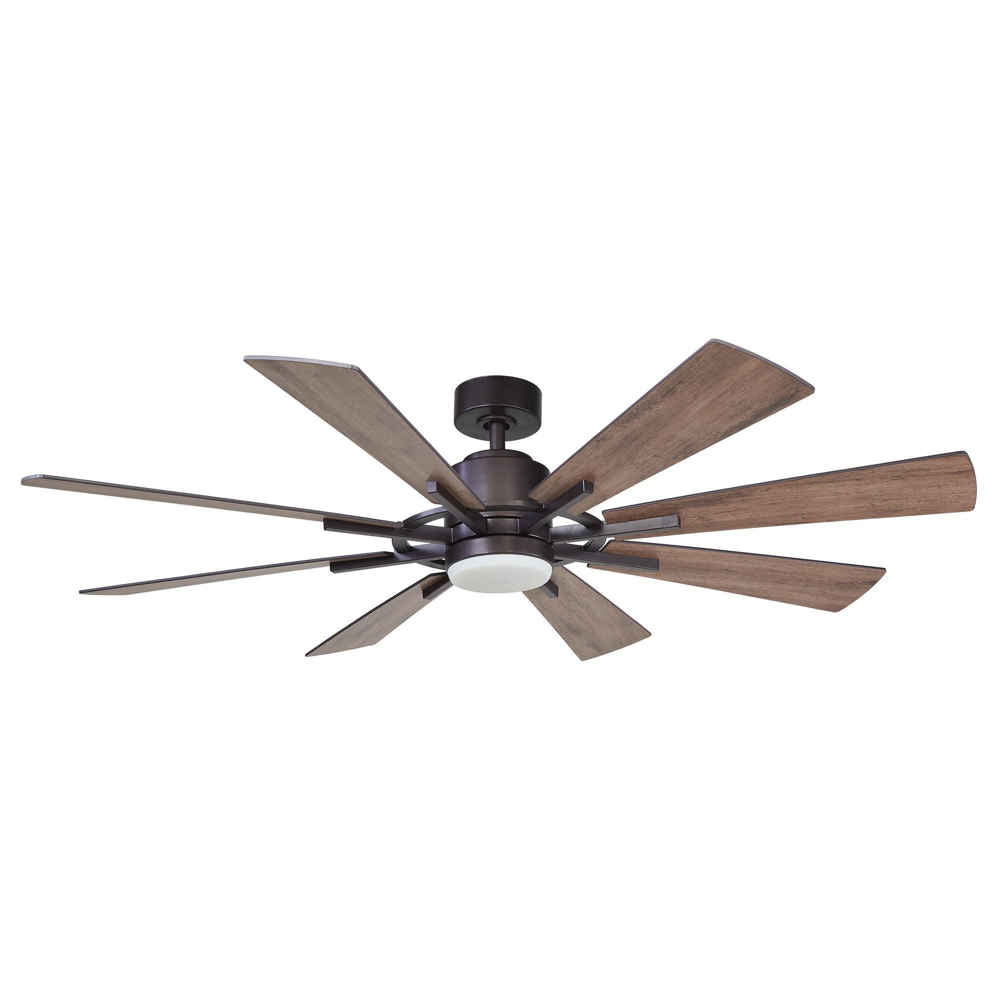 60" Oretha Windmill Modern DC Motor Downrod Mount Reversible Ceiling Fan with Lighting and Remote Control - ParrotUncle