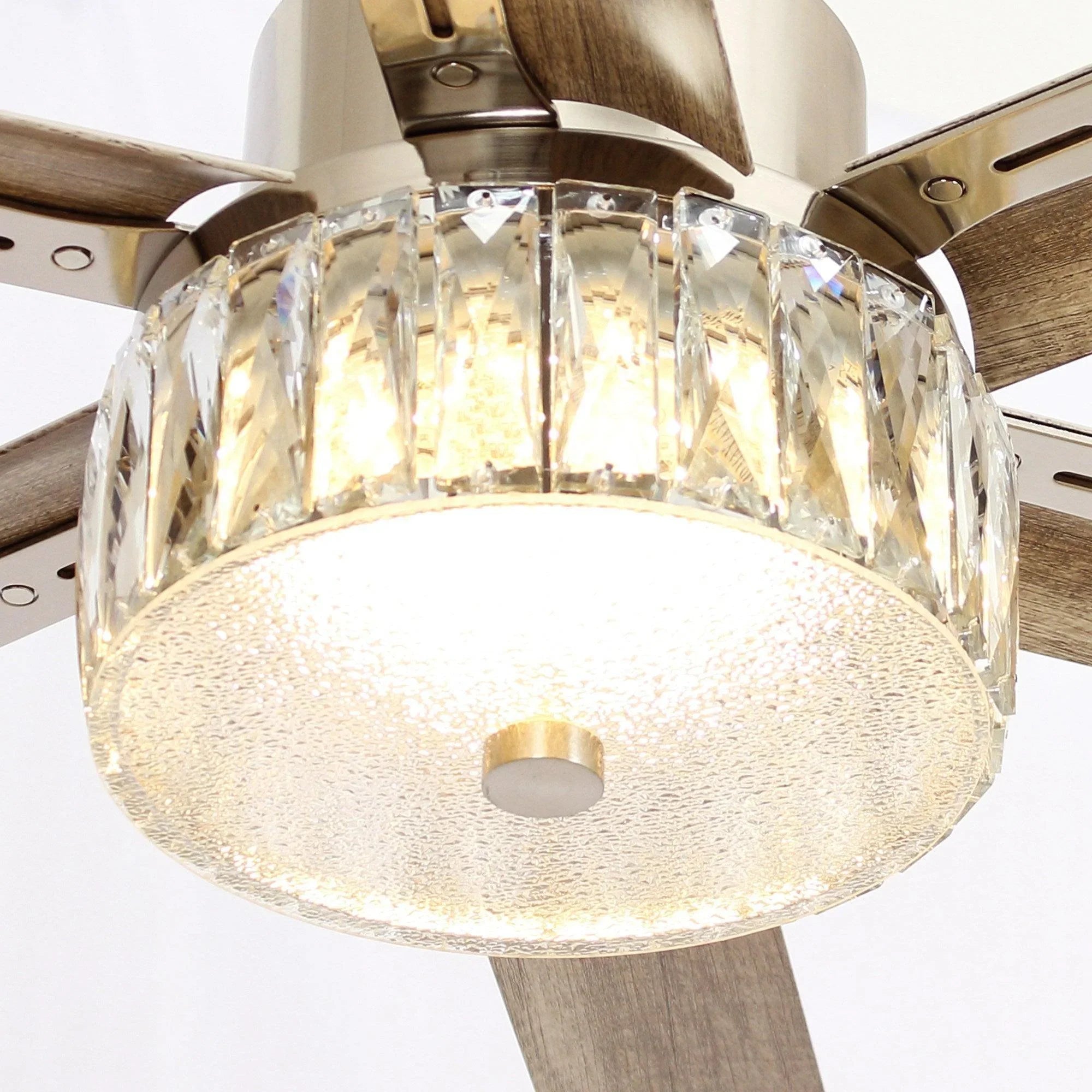 65" Modern Brushed Nickel DC Motor Downrod Mount Reversible Ceiling Fan with Lighting and Remote Control - ParrotUncle