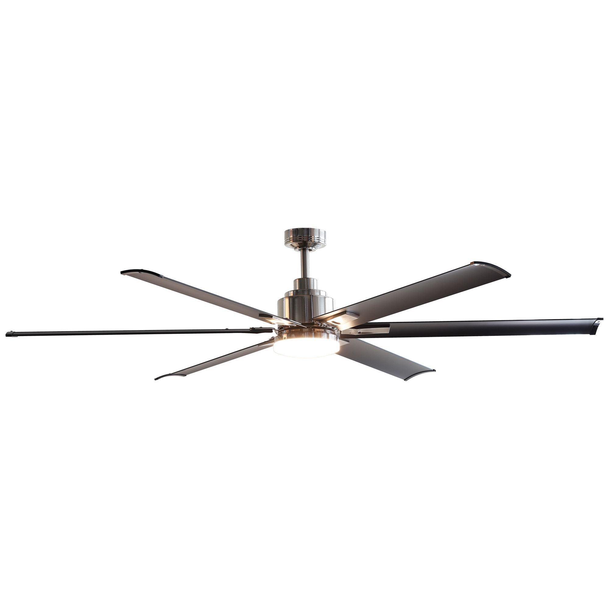 72" Bankston Modern DC Motor Downrod Mount Reversible Ceiling Fan with Lighting and Remote Control - ParrotUncle