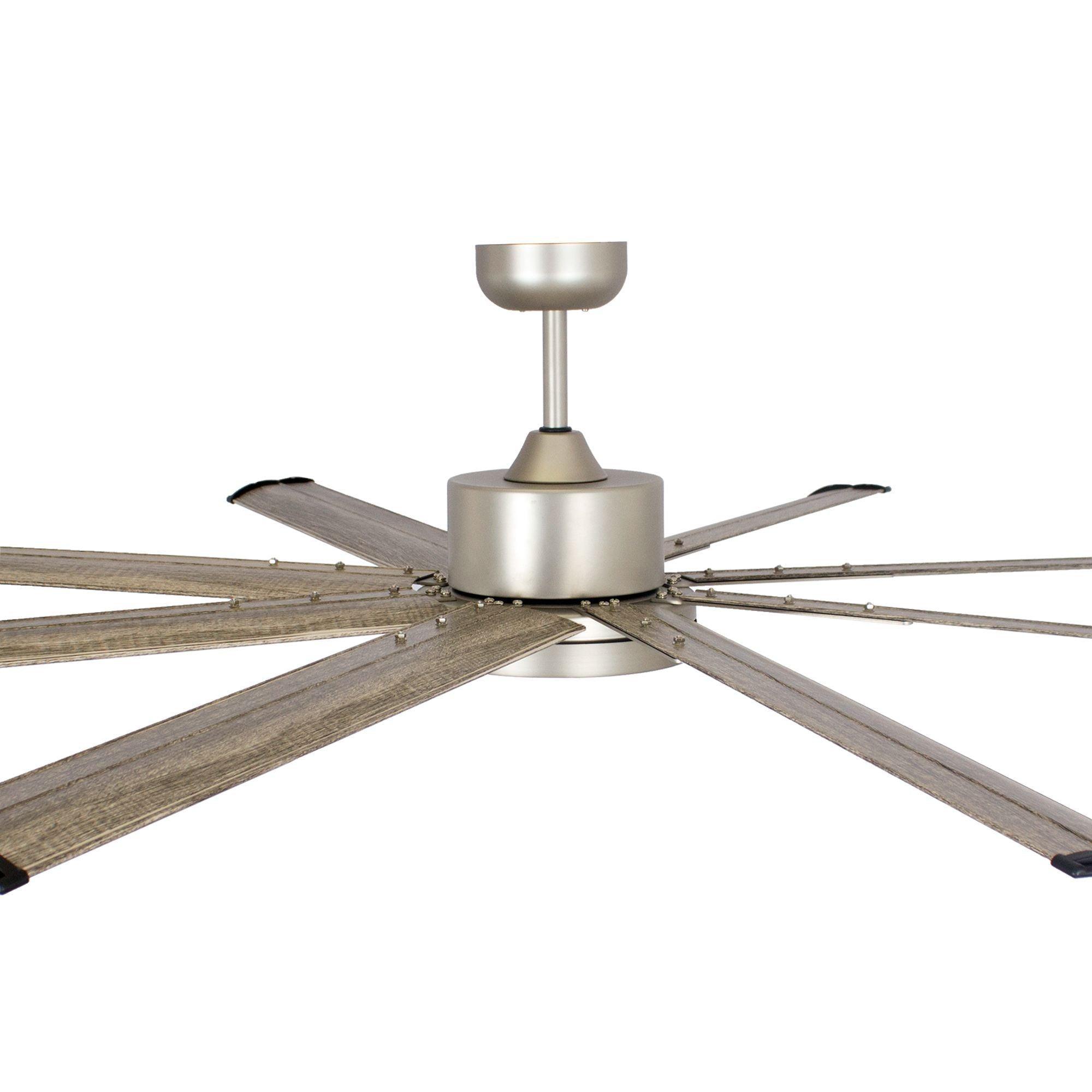 72" Bankston Modern Satin Nickel DC Motor Downrod Mount Ceiling Fan with LED Lighting and Remote Control - ParrotUncle