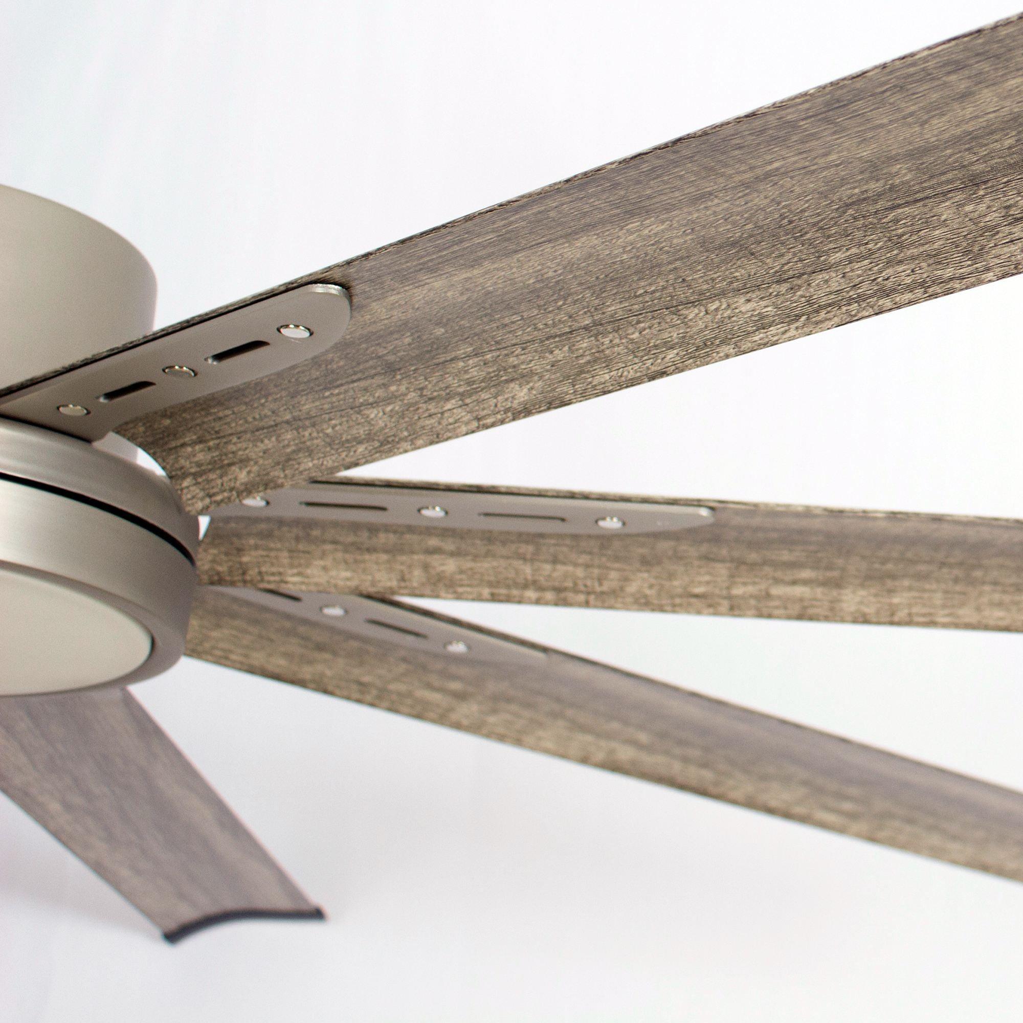 72" Bankston Modern Satin Nickel DC Motor Downrod Mount Ceiling Fan with LED Lighting and Remote Control - ParrotUncle