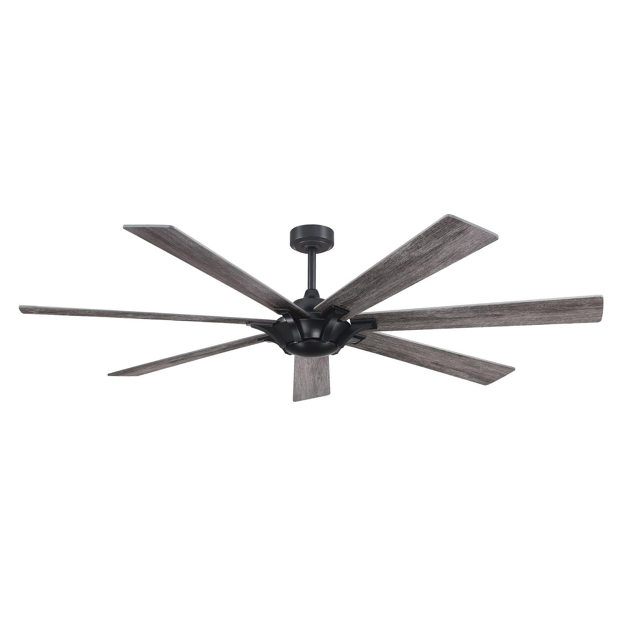 72" Modern DC Motor Brushed Nickel Downrod Mount Reversible Ceiling Fan with Remote Control - ParrotUncle