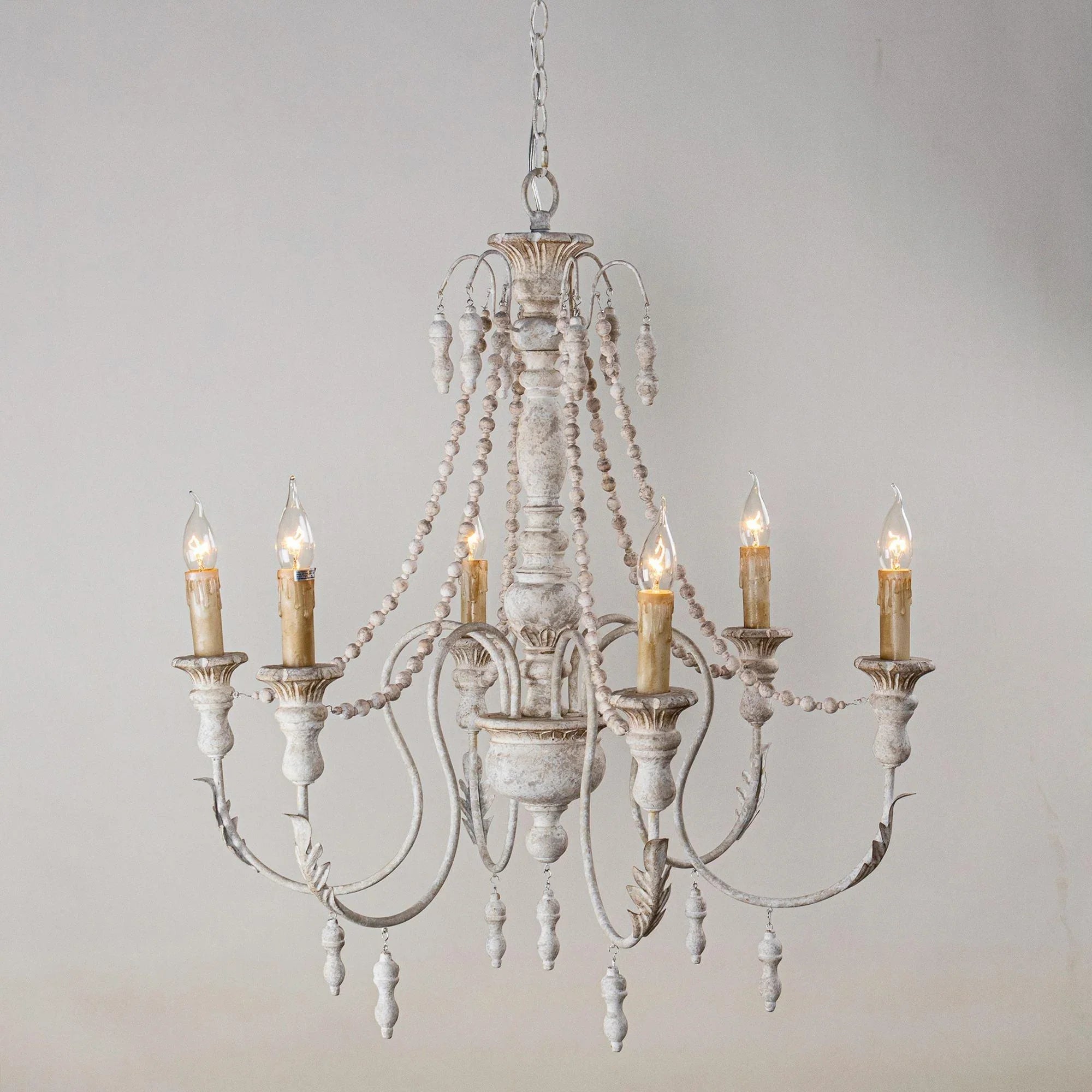 Billiter 6-Light Wood Gray Chandelier - ParrotUncle