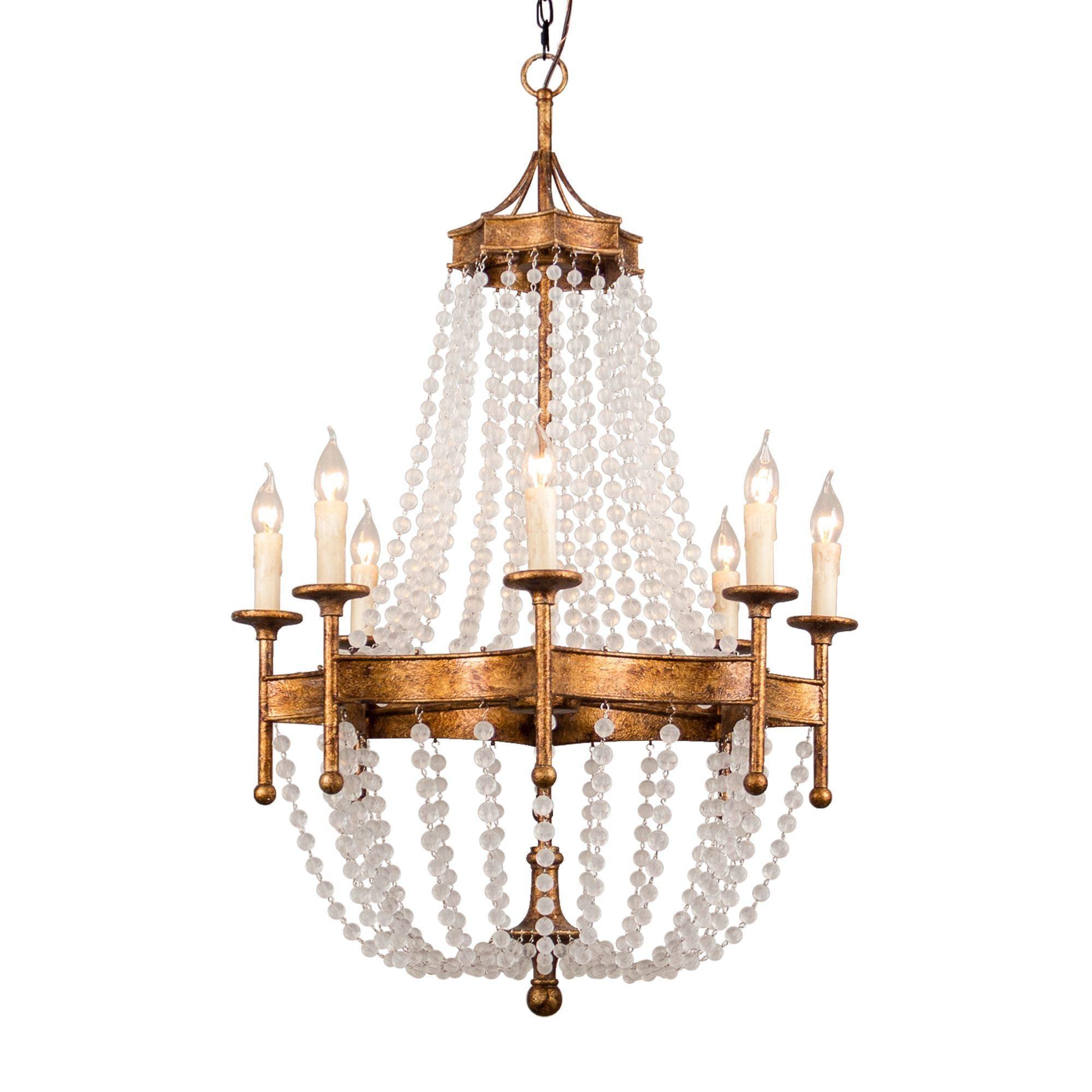 Chappell 8-Light Rustic Gold Candle Style Empire Chandelier - ParrotUncle