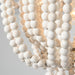 Seguis 3-Light Weathered White Chandelier with Wood Beads - ParrotUncle