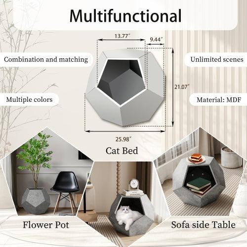 Mueble moderno para mascotas de 25,98 pulgadas, transportador de gatos, mesa auxiliar de sofá, macetero de MDF, mueble multifuncional, zumaque birmano