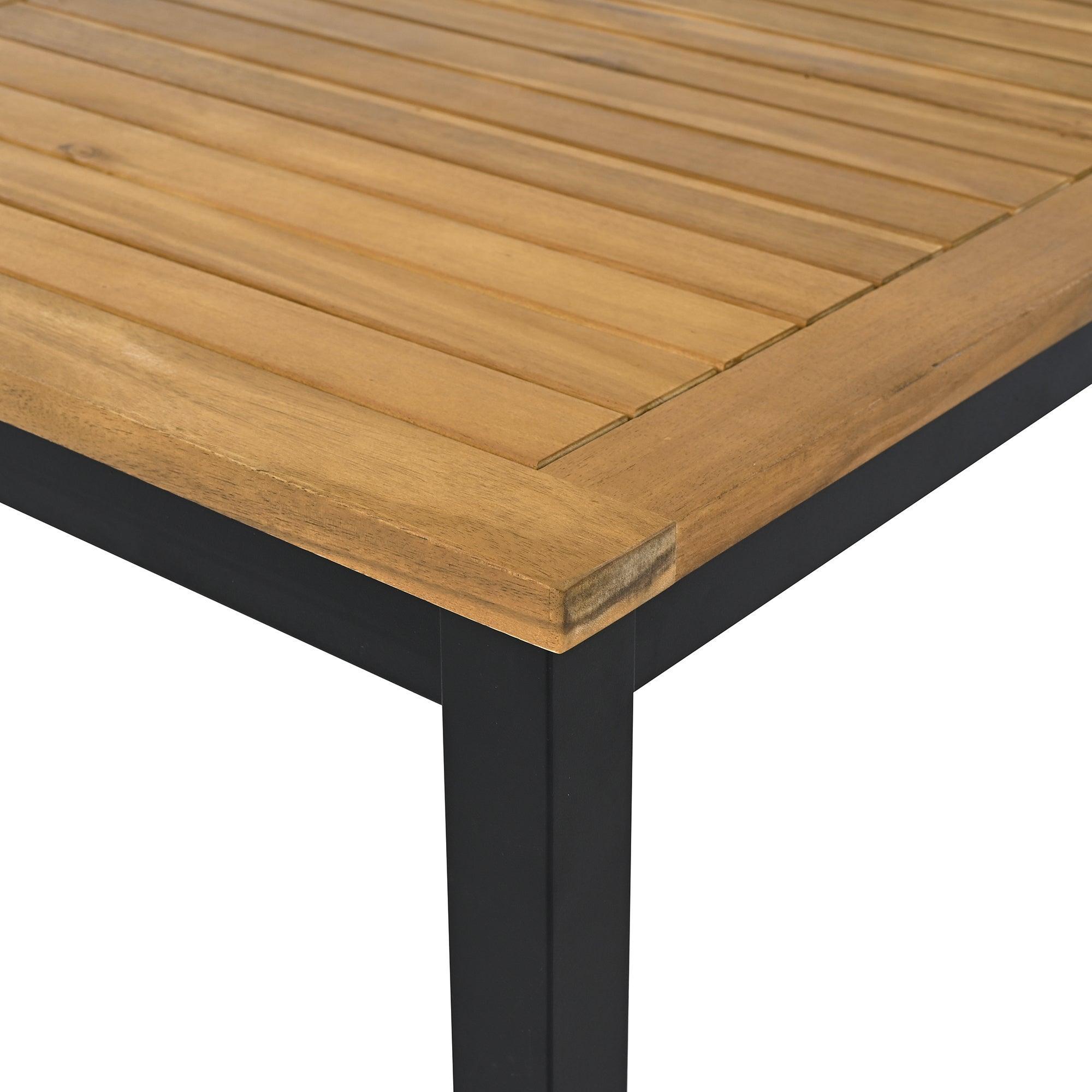 Juego de muebles de patio con sofás de dos plazas, 4 piezas de sofás de exterior con cojines impermeables, diseño duradero de hierro y madera para jardín, patio y piscina.
