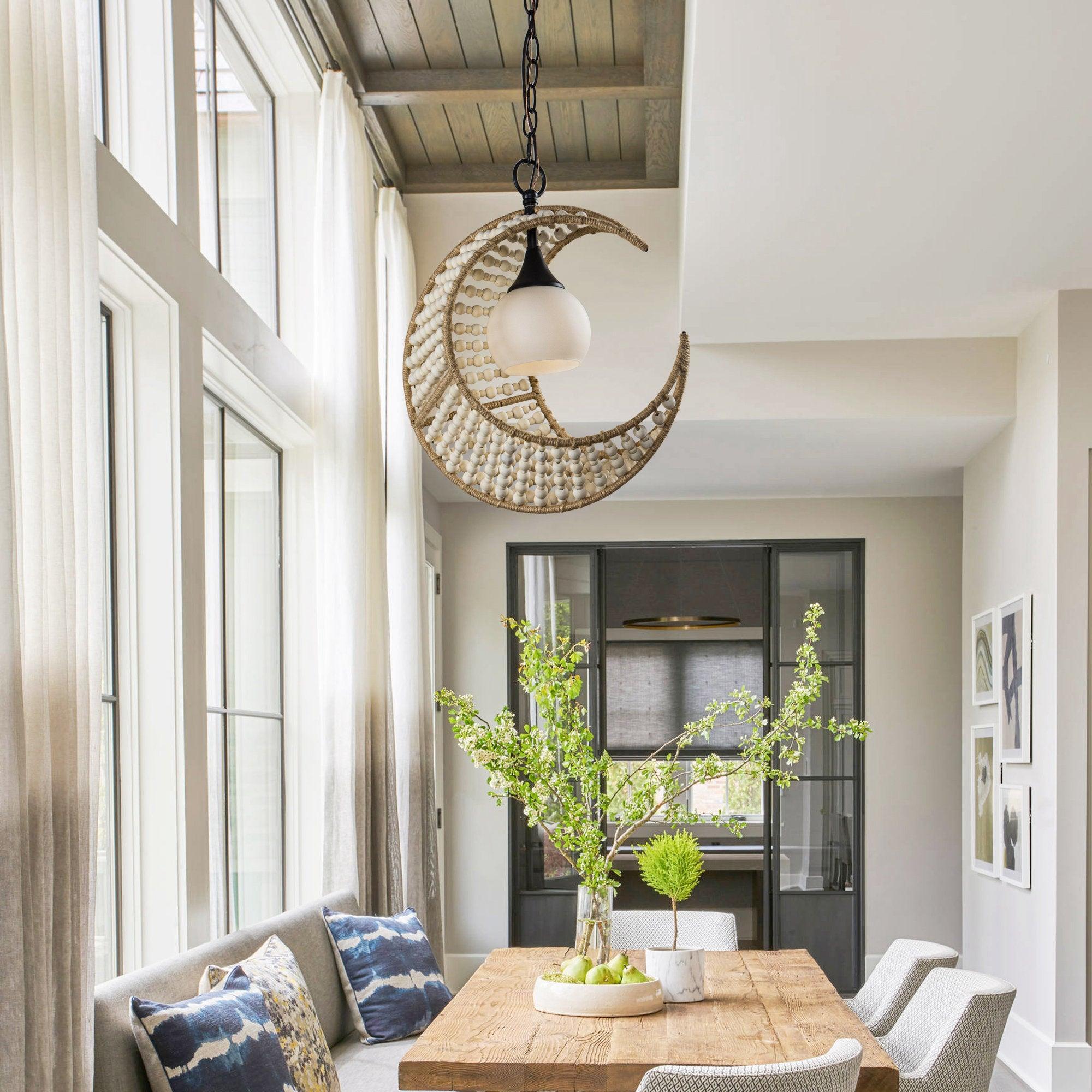 1-Light Farmhouse Boho Pendant Lighting - ParrotUncle
