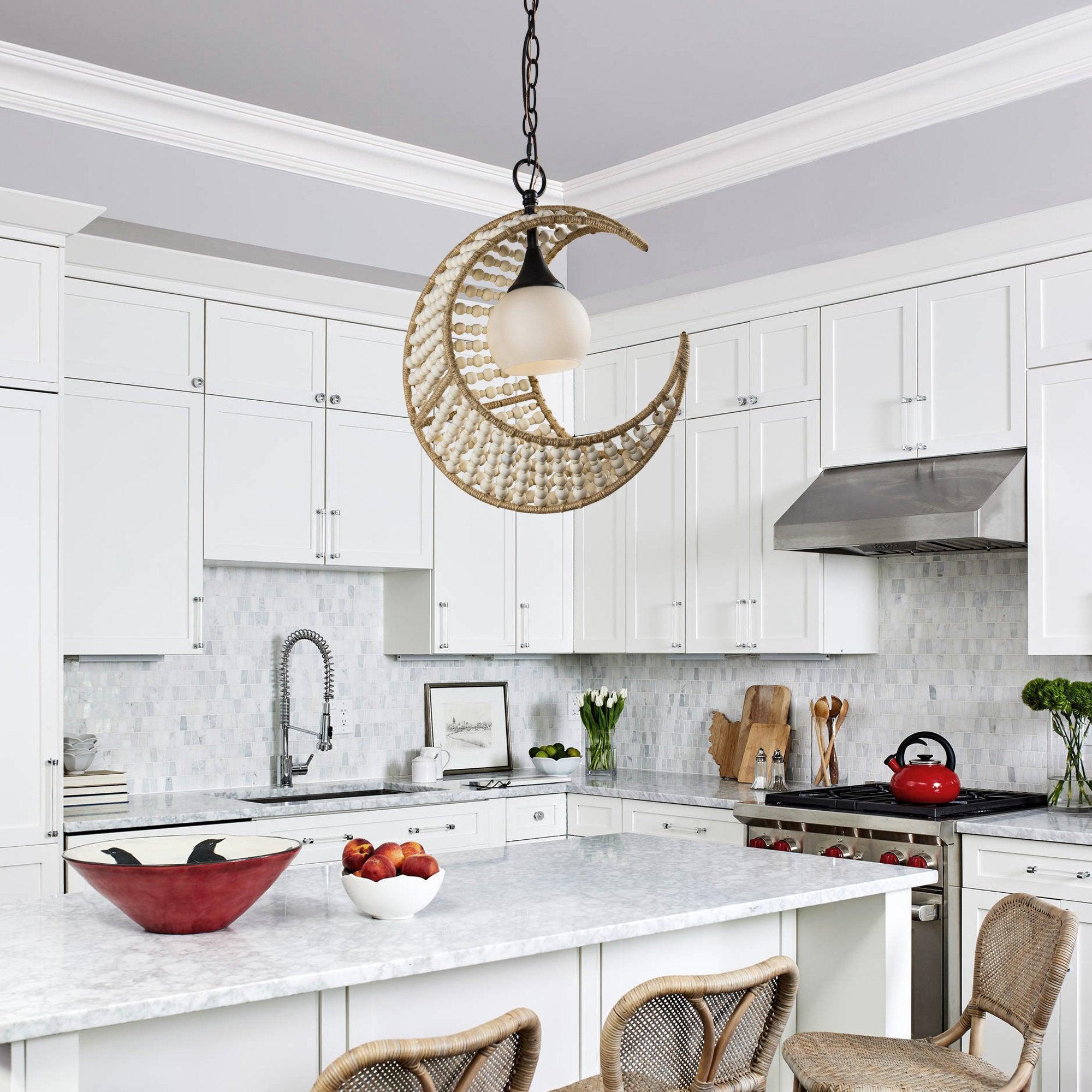 1-Light Farmhouse Boho Pendant Lighting - ParrotUncle