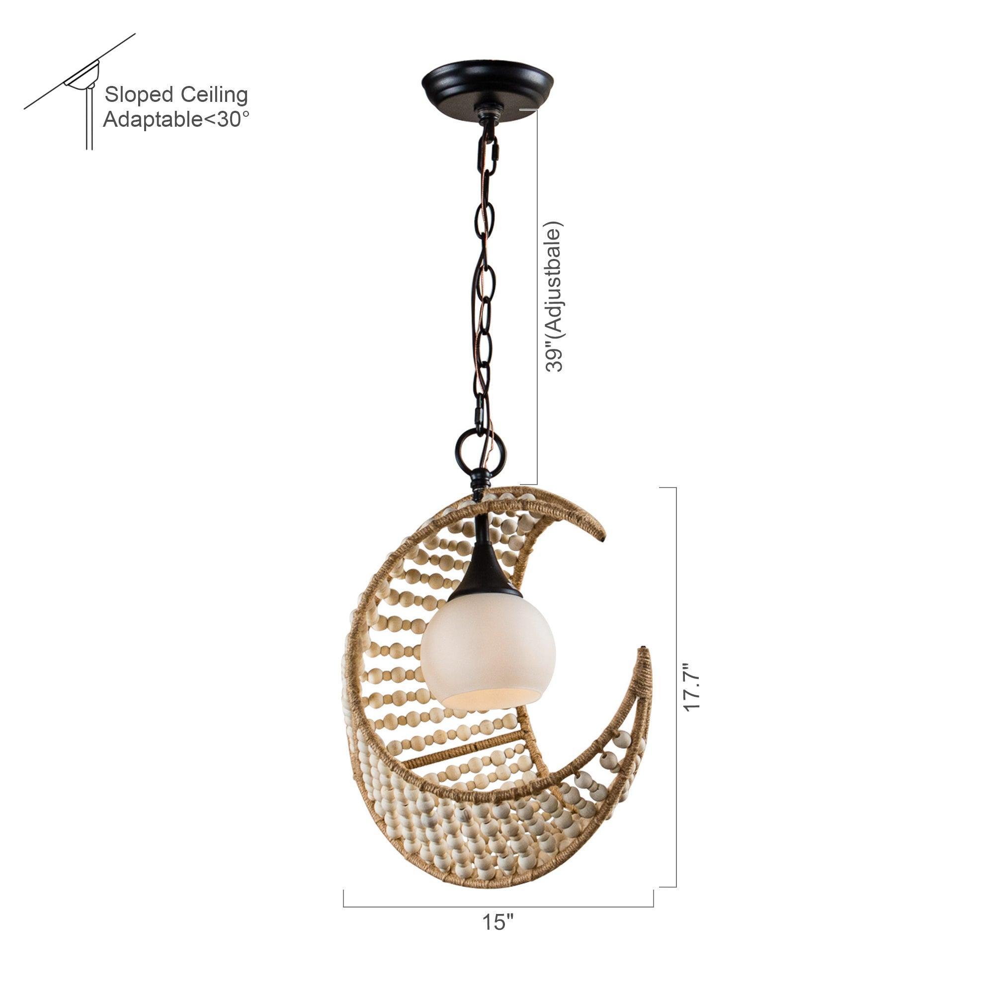 1-Light Farmhouse Boho Pendant Lighting - ParrotUncle