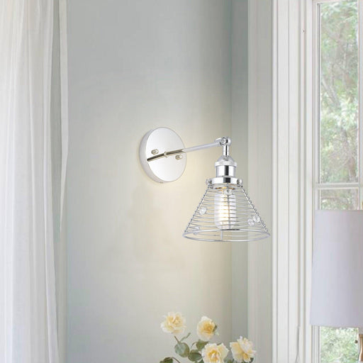 1-Light Modern Silver Wall Scone Light - ParrotUncle