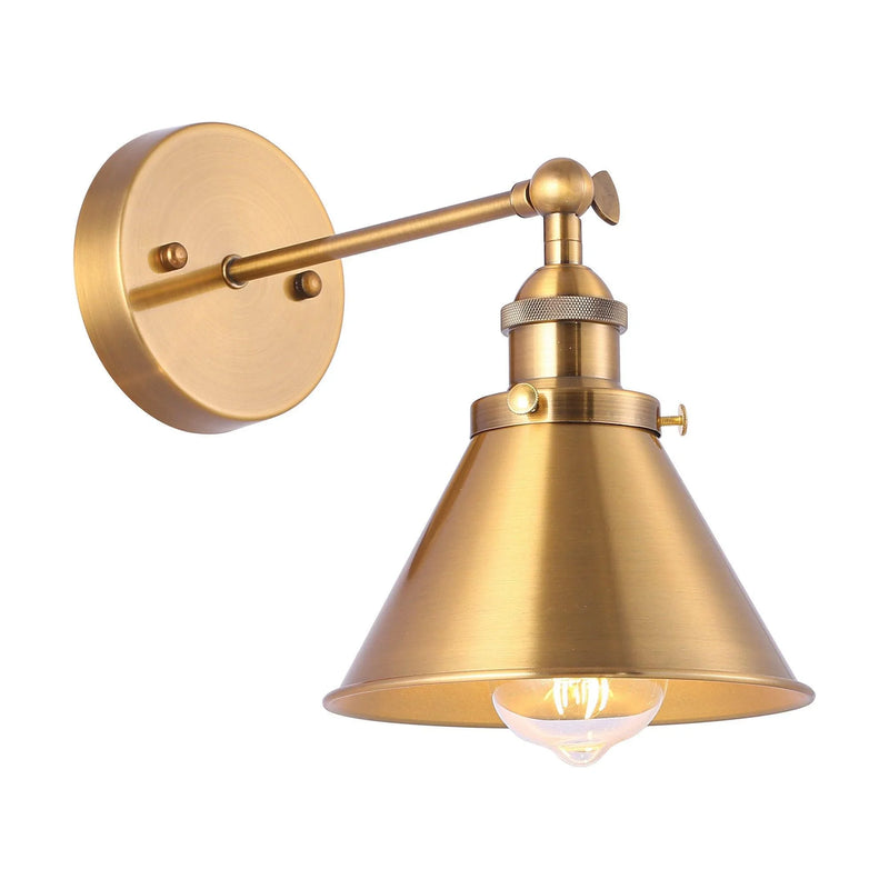Aplique de pared de latón Rhem de 1 luz