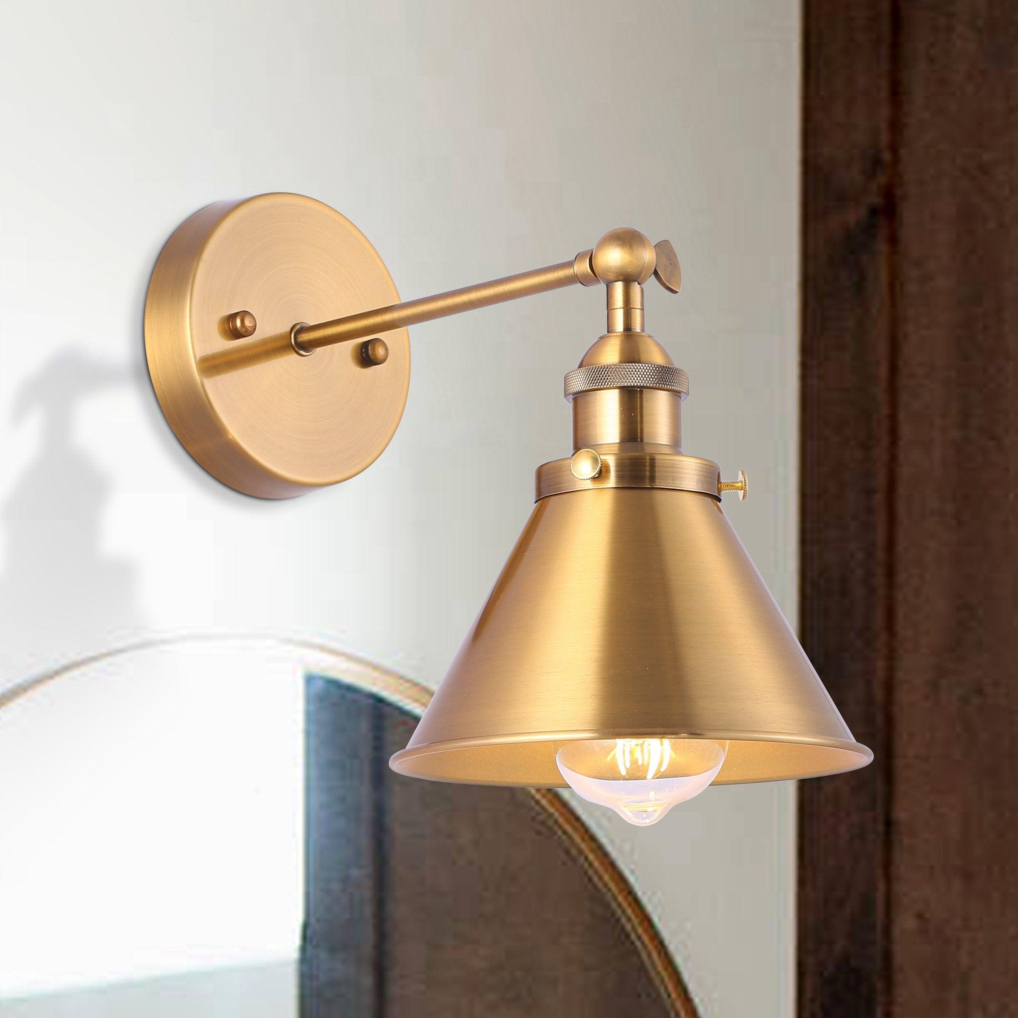 1-Light Rhem Brass Wall Sconce Light - ParrotUncle