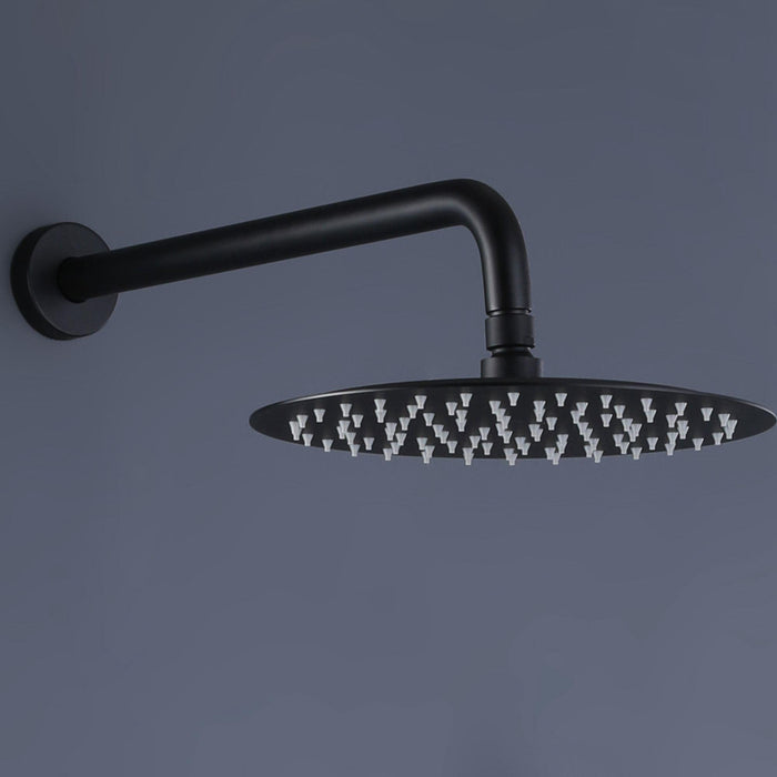 1-Spray Patterns with 1.8 GPM Round 10 in. Wall Mount Rain Fixed Shower Head Stainless Steel in Matte Black - ParrotUncle