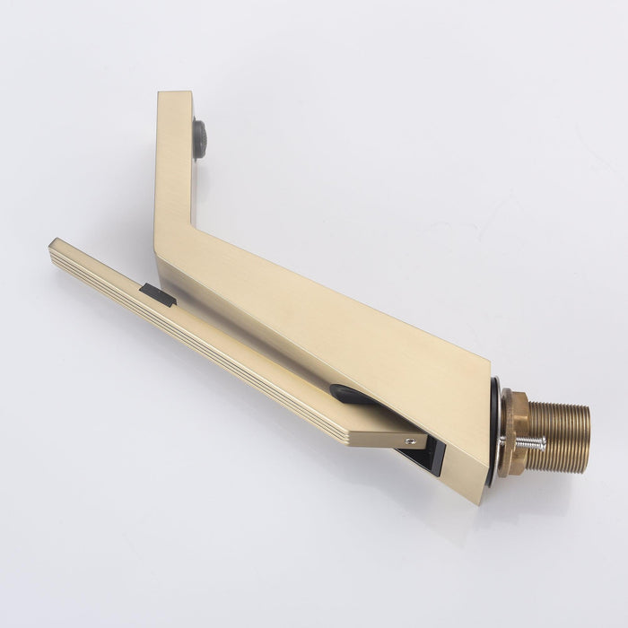10''H Solid Brass Single Handle Single Hole Bathroom Vanity Sink Faucet - ParrotUncle