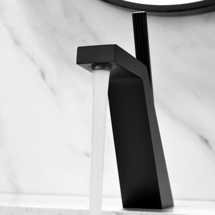 10''H Solid Brass Single Handle Single Hole Bathroom Vanity Sink Faucet - ParrotUncle