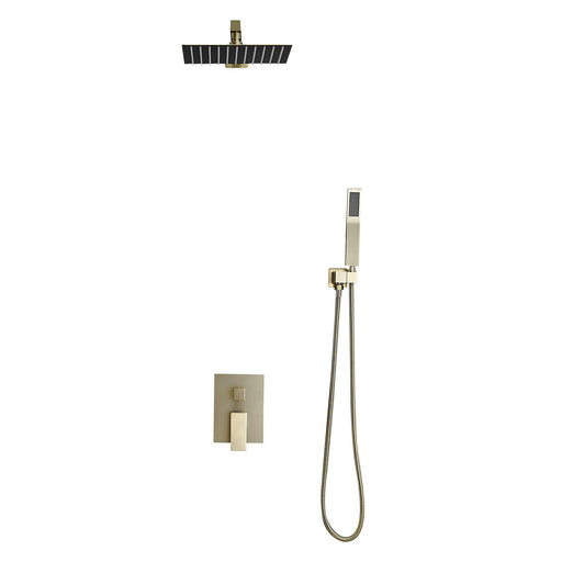 10-in Modern Golden Wall Mounted Rain Shower System - ParrotUncle