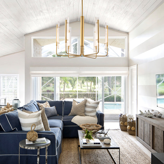 Perimost 34 Inch Faithe 6-Light Golden Luxury Chandelier