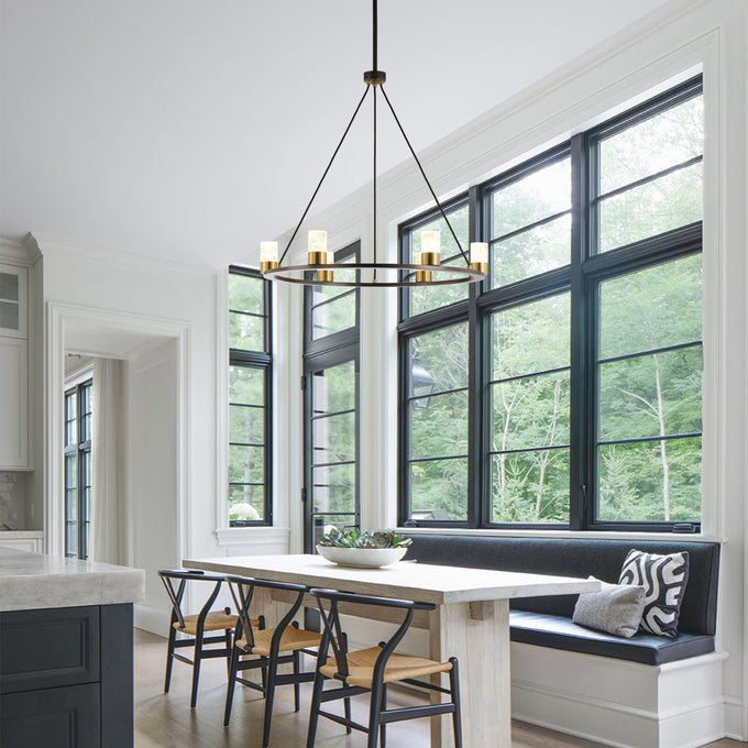 Perimost 31 Inch Alma 6-Light Black Modern Luxury Chandelier