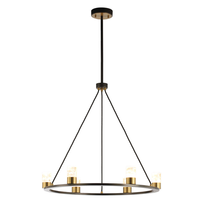 Perimost 31 Inch Alma 6-Light Black Modern Luxury Chandelier