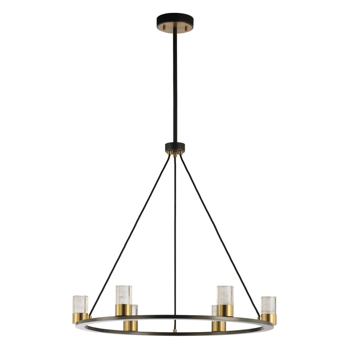 Perimost 31 Inch Alma 6-Light Black Modern Luxury Chandelier
