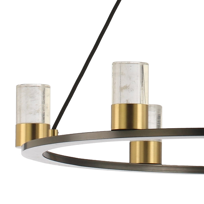 Perimost 31 Inch Alma 6-Light Black Modern Luxury Chandelier