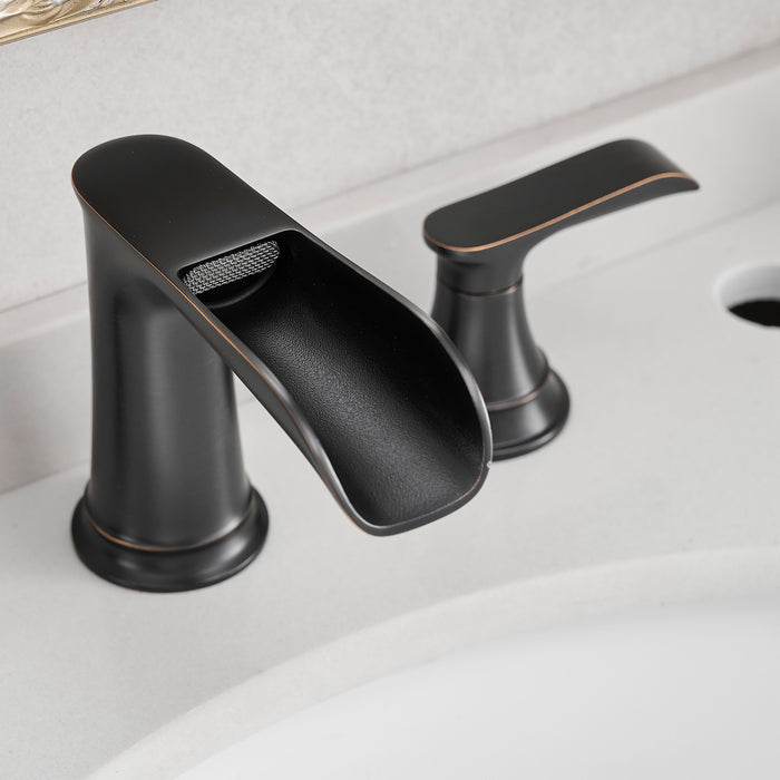 2 Handle Widespread 3 Hole Bathroom Modern Deck Mounted Bathroom Faucet