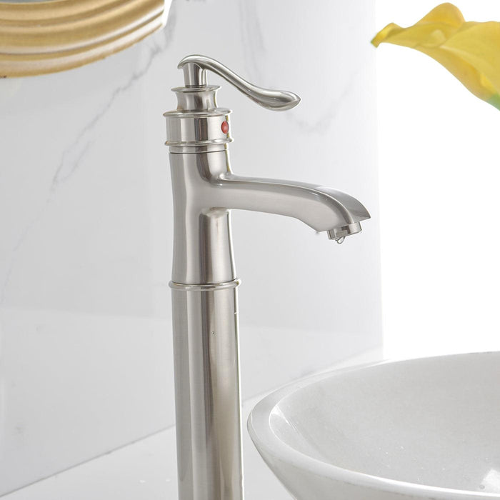 14.5-inch Tall Modern Single-handle Bathroom Sink Faucet with Drain - ParrotUncle