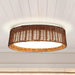 16.5" Traditional Brown Rattan Flush Mount Lighting with LED - ParrotUncle