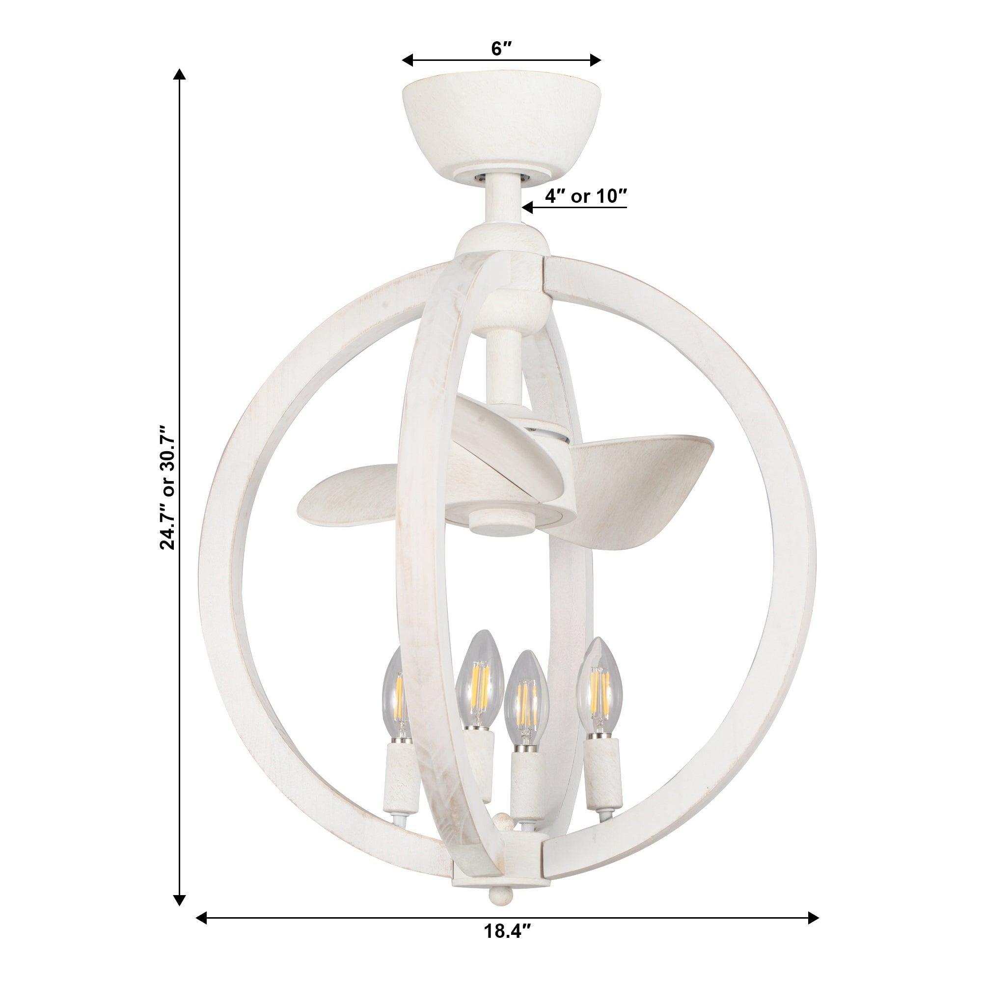 18" Cairns DC Motor Modern Downrod Mount Reversible Ceiling Fan with Lighting and Remote Control - ParrotUncle