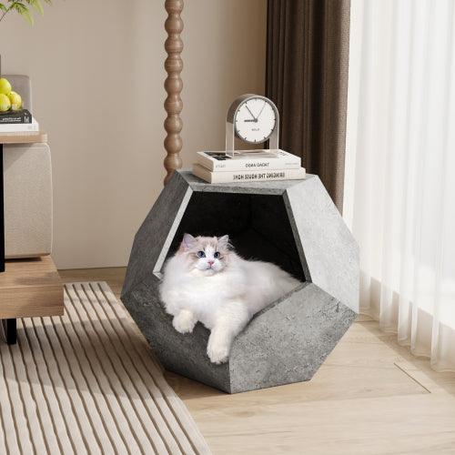 Mueble moderno para mascotas de 25,98 pulgadas, transportador de gatos, mesa auxiliar de sofá, macetero de MDF, mueble multifuncional, zumaque birmano