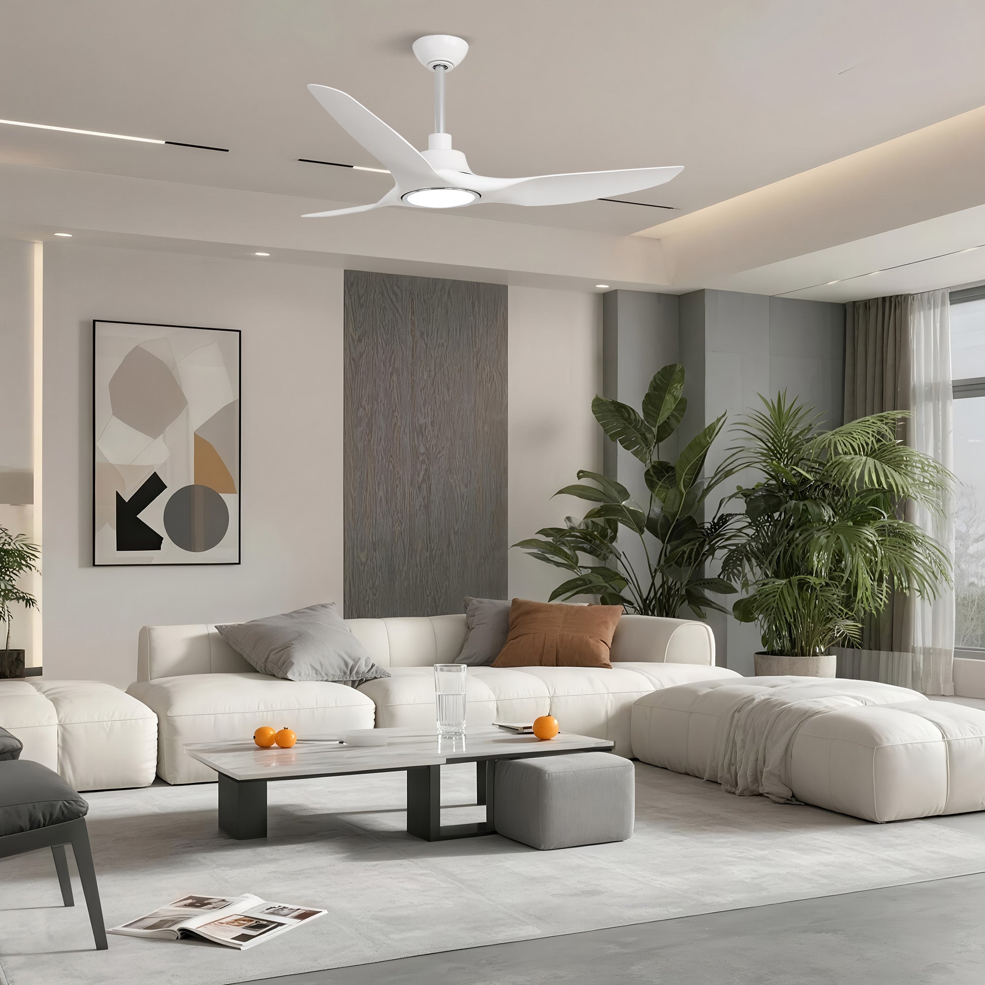 Ventilador de techo Vaczon de 52" con 3 aspas, luz LED y control remoto