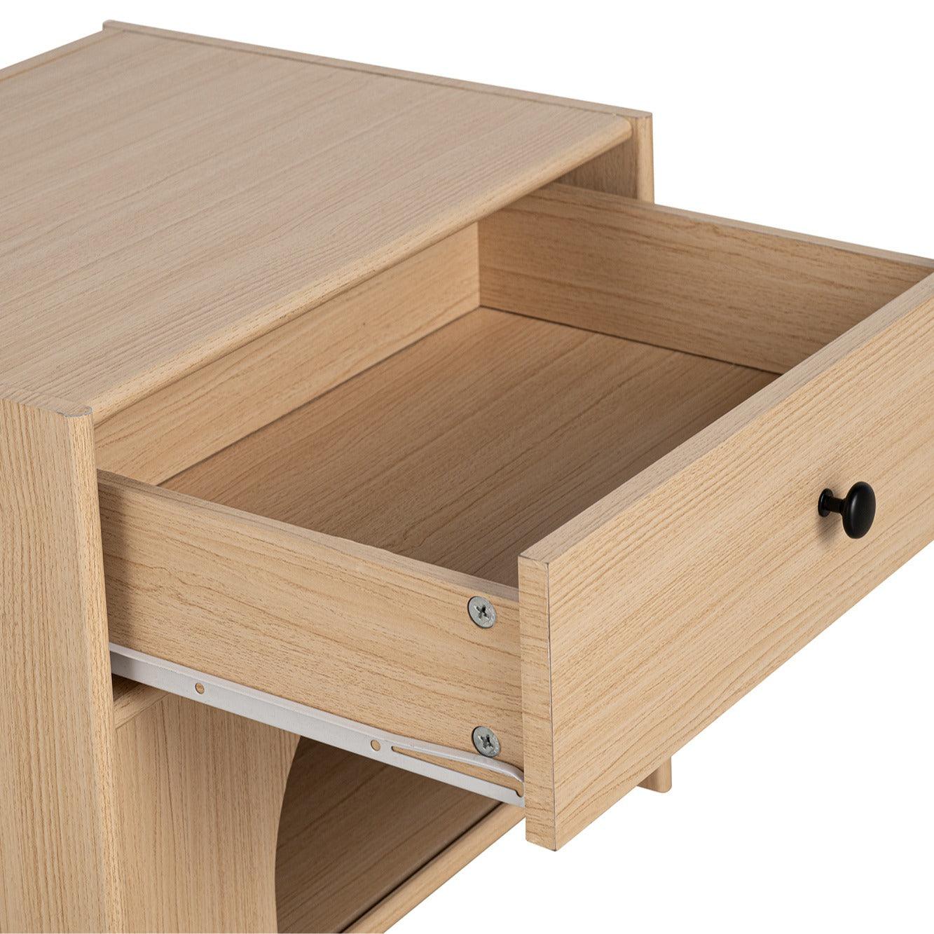 Mesa auxiliar Travis Modern Natural de 22 pulgadas con rincón apto para mascotas