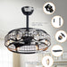 20" Cairns Modern Downrod Mount Reversible Crystal Fandelier Ceiling Fan with Lighting and Remote Control - ParrotUncle