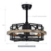 20" Industrial Downrod Mount Fandelier Ceiling Fan with Lighting and Remote Control - ParrotUncle