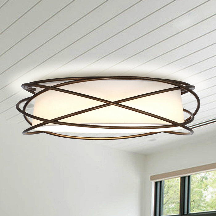 20" Modern Brown LED Flush Mount Ceiling Light - ParrotUncle