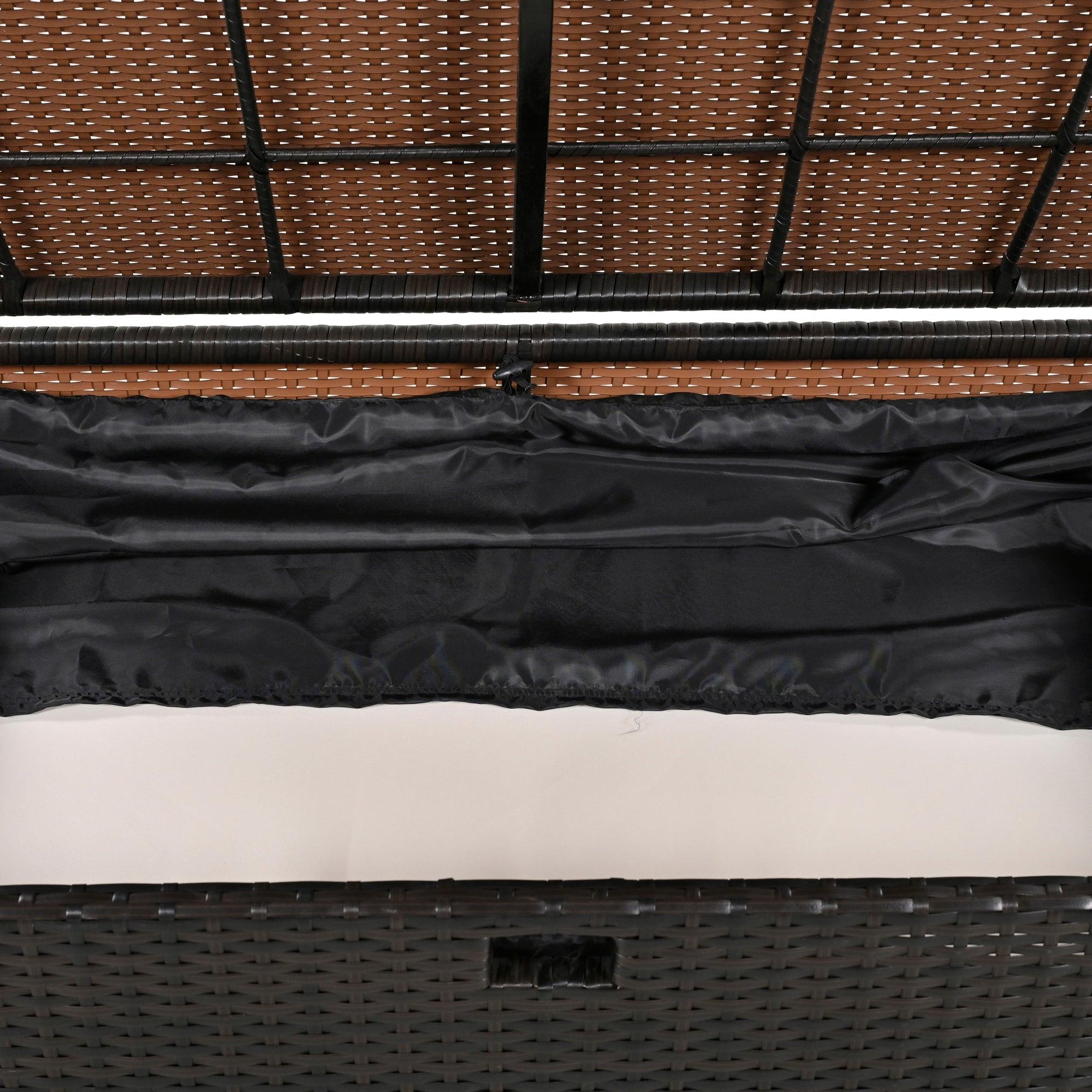 Juego de 2 camas de ratán para exteriores con banco, tumbona y cojines para piscina, jardín y patio.