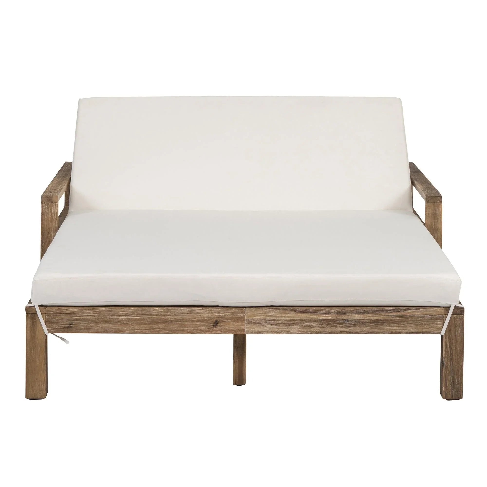 Tumbona de madera estilo granja de una sola pieza para una relajación total, ideal para la piscina, el jardín y el patio.