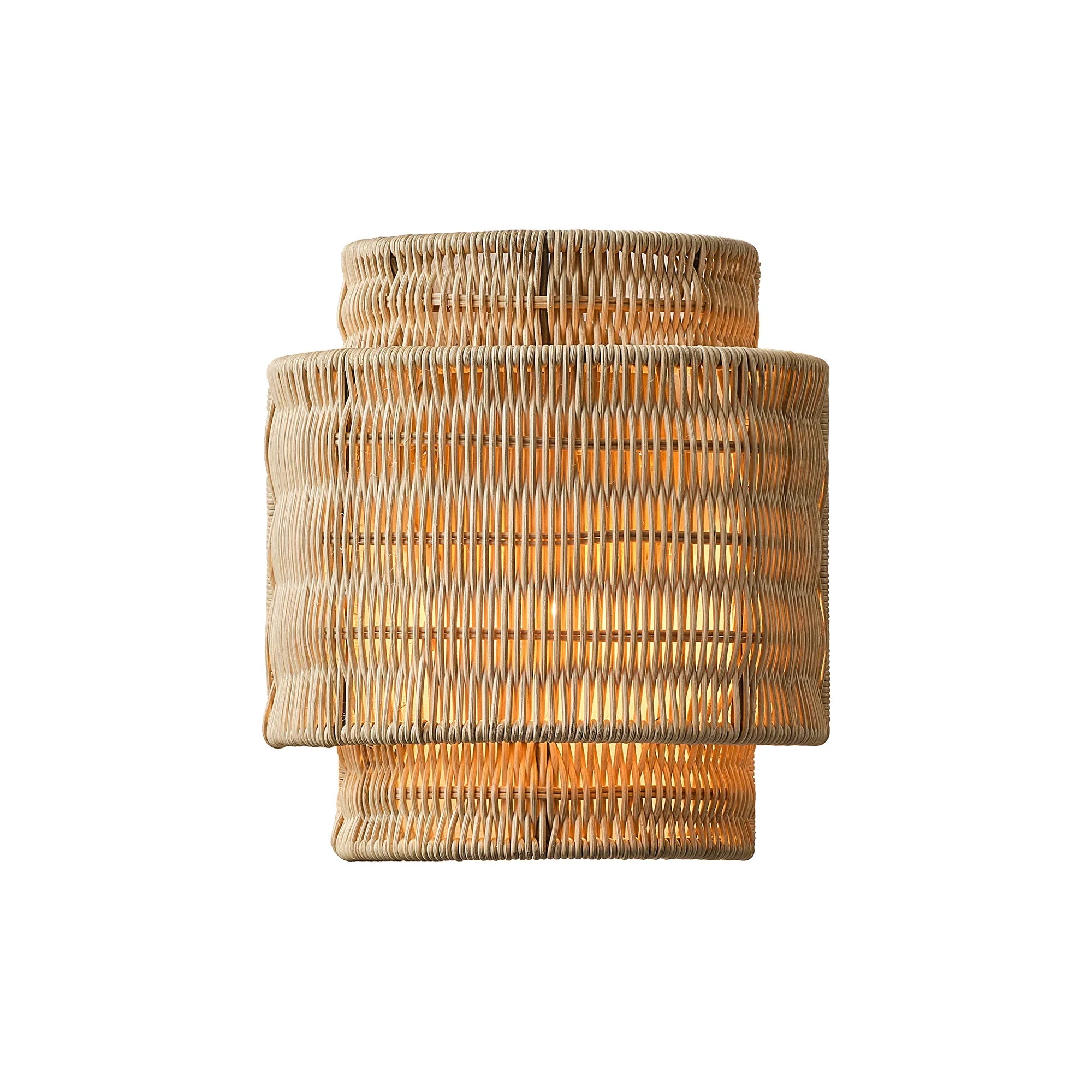 Roderick 1-Light Rattan Bohemian Wall Sconce Lighting