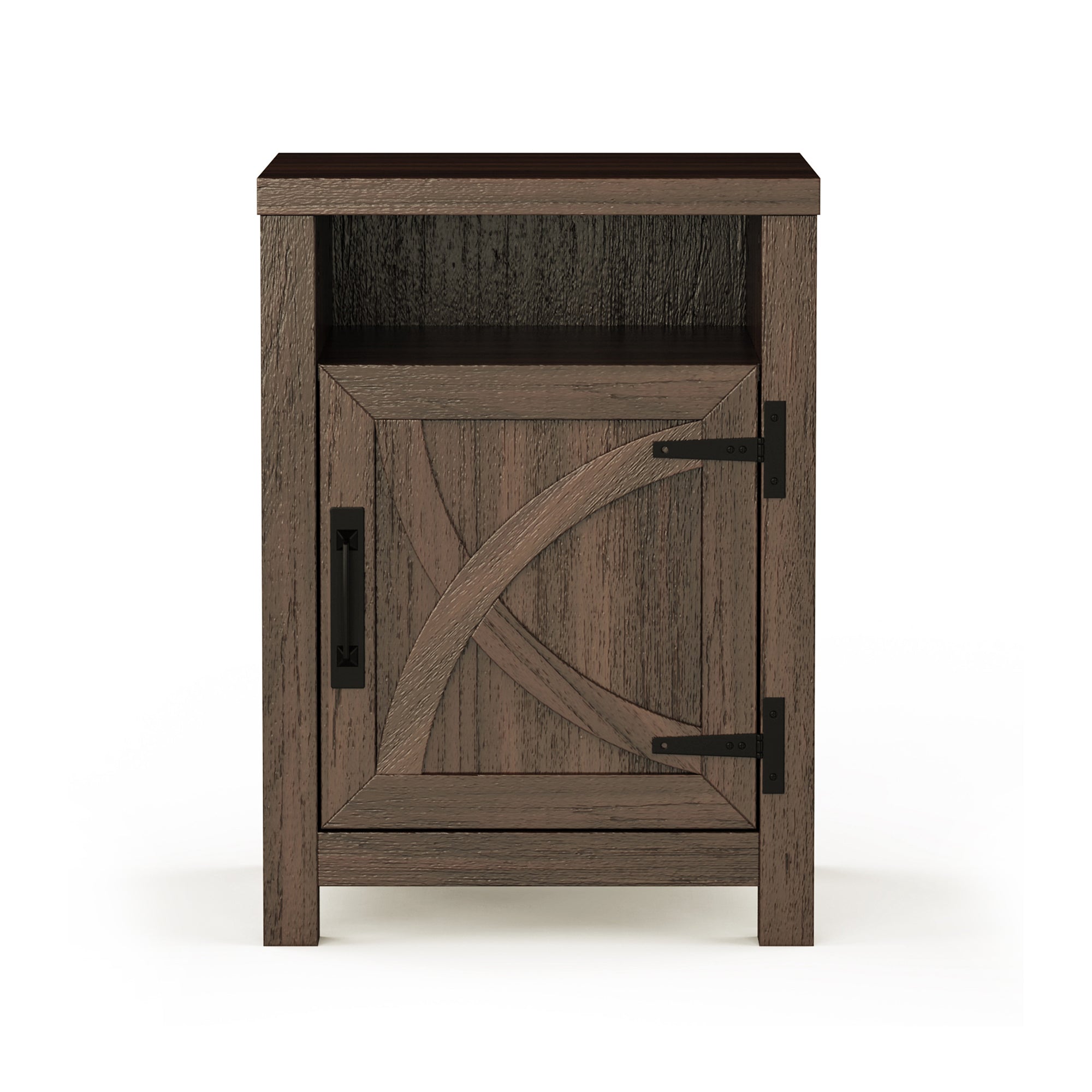 Mesita de noche rústica de madera maciza de 45 cm para dormitorio en marrón, gris o blanco