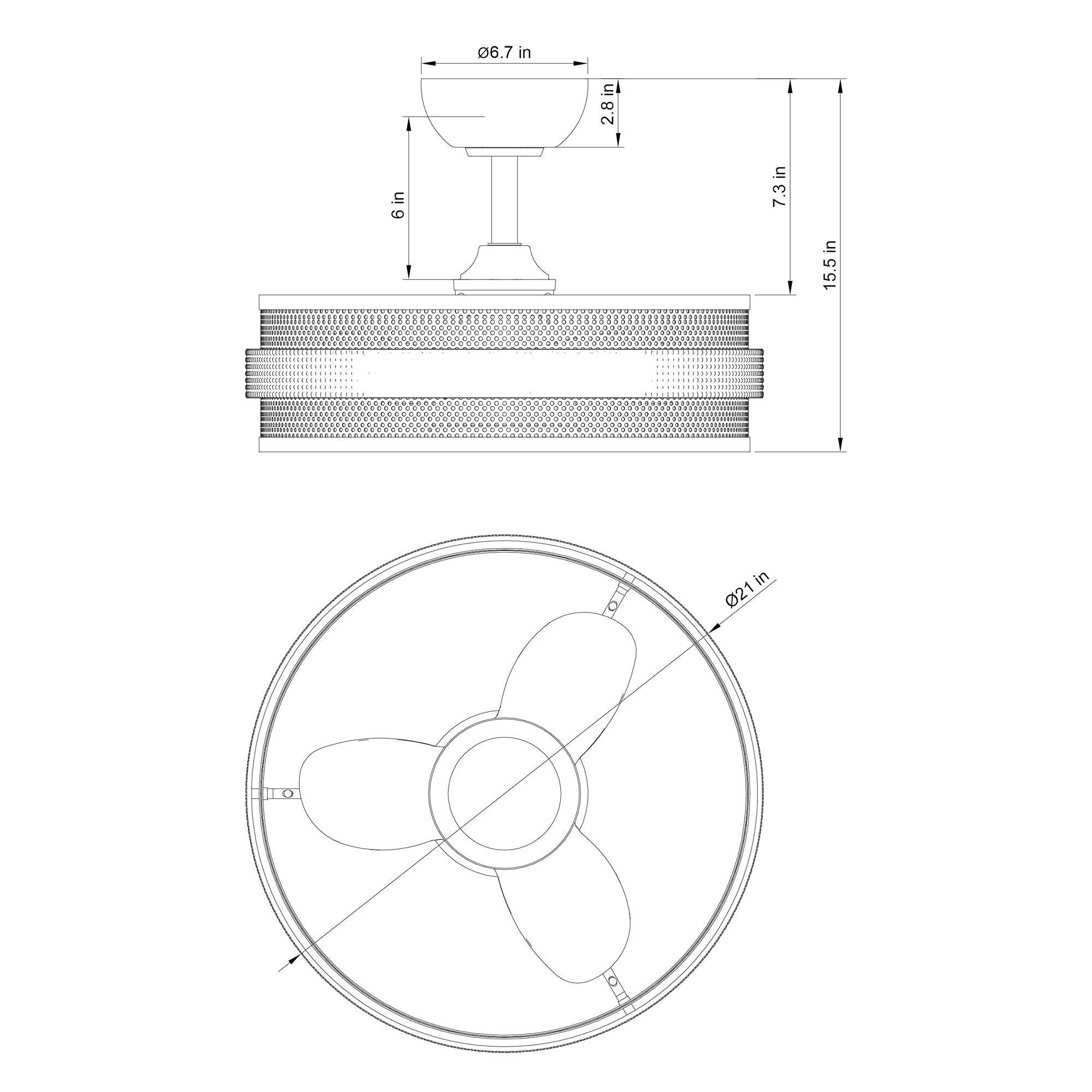 21" Nilgiri Industrial DC Motor Downrod Mount Reversible Ceiling Fan with LED Lighting and Remote Control - ParrotUncle