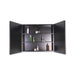 26 in. W x 30 in. H Black Framed Wall Mounted or Recessed Bathroom Double doors Medicine Cabinet with Mirror - ParrotUncle