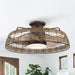 27" Farmhouse Flush Mount Reversible Ceiling Fan with Lighting and Remote Control - ParrotUncle