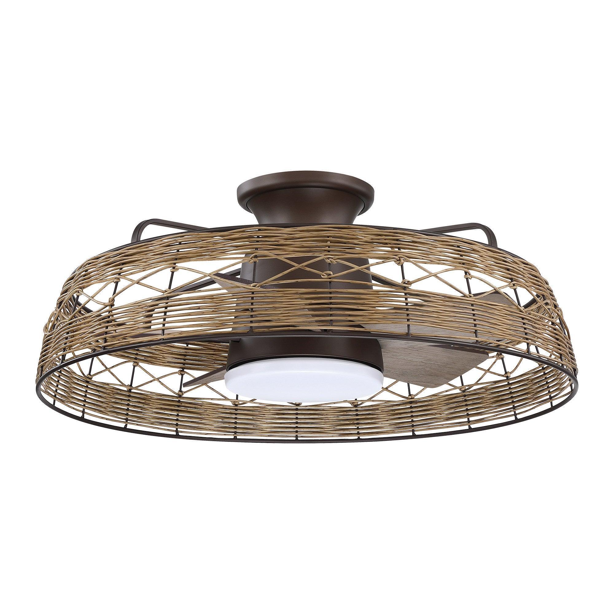 27" Farmhouse Flush Mount Reversible Ceiling Fan with Lighting and Remote Control - ParrotUncle